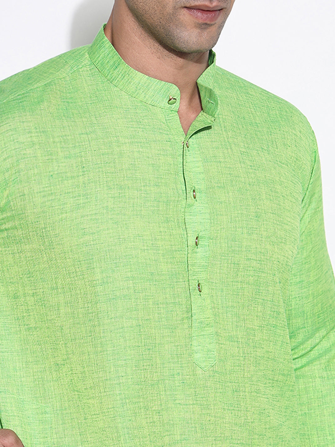 Men Green Solid Kurta Set