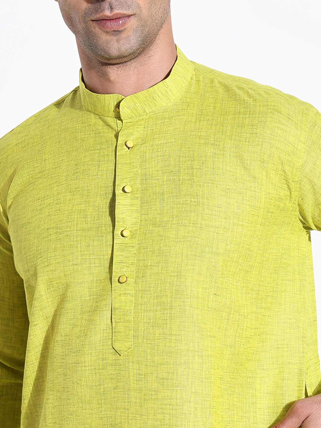 Men Green Solid Kurta Set