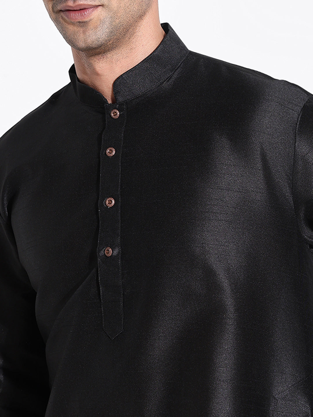 Men Black Solid Kurta Set