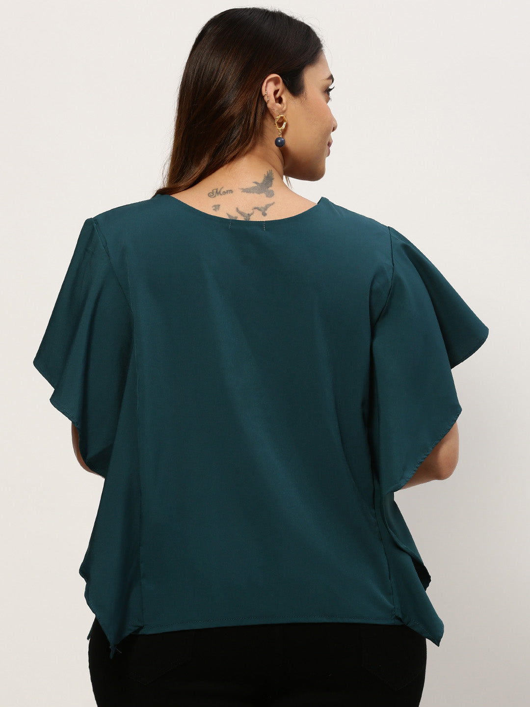 Women Solid Teal Top