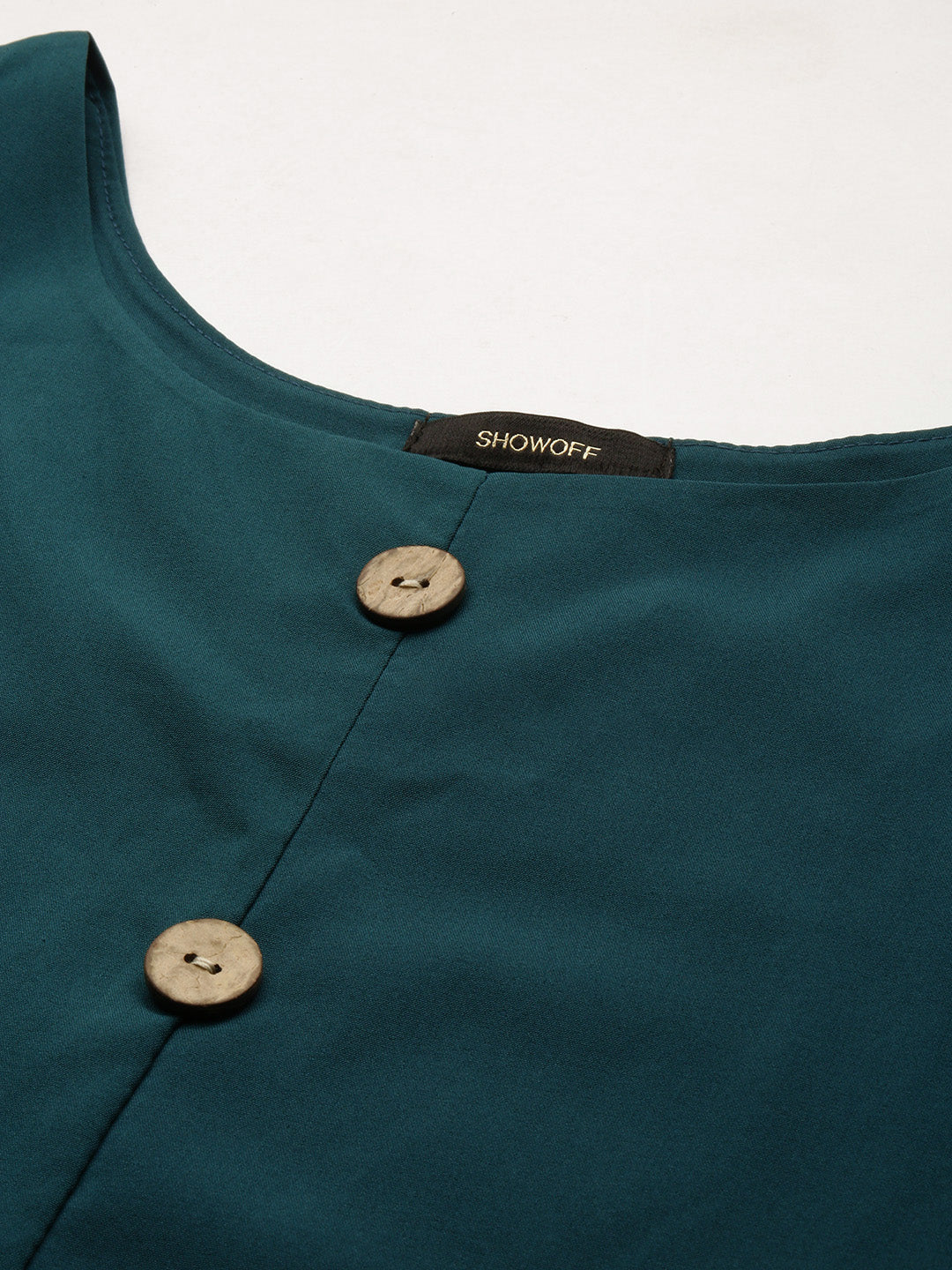 Women Solid Teal Top