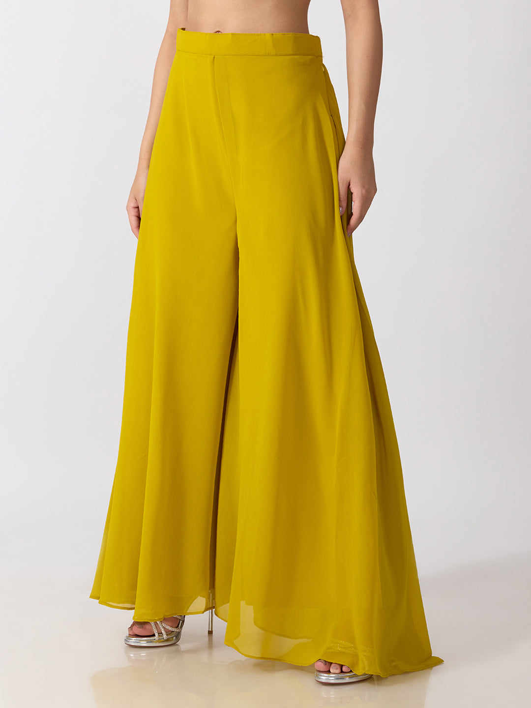 Women’s Embellished Yellow Straight Kurta Set with Sequins, Palazzo Pants and Dupatta