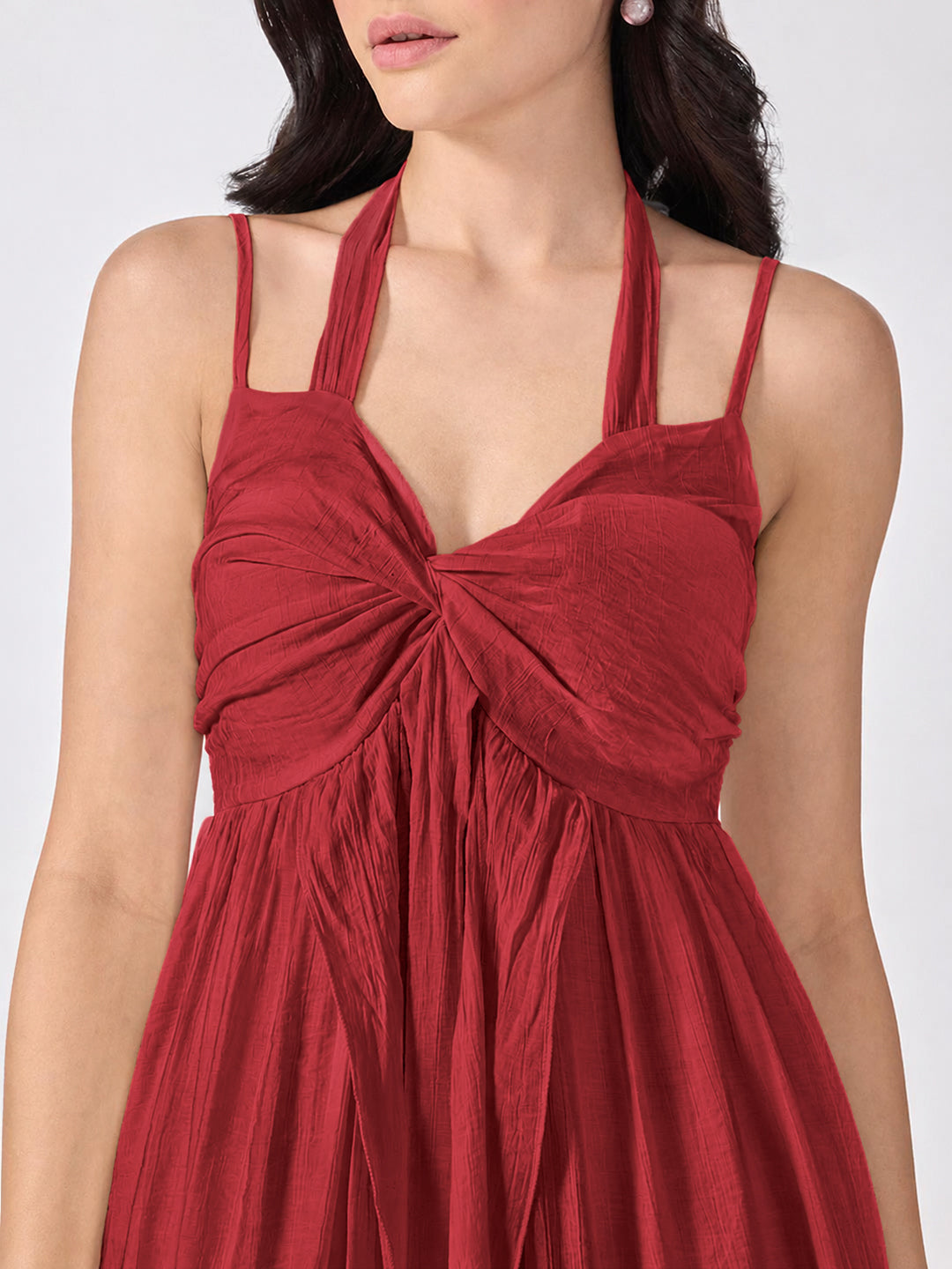 Women’s Red Maxi Dress with Spaghetti Straps