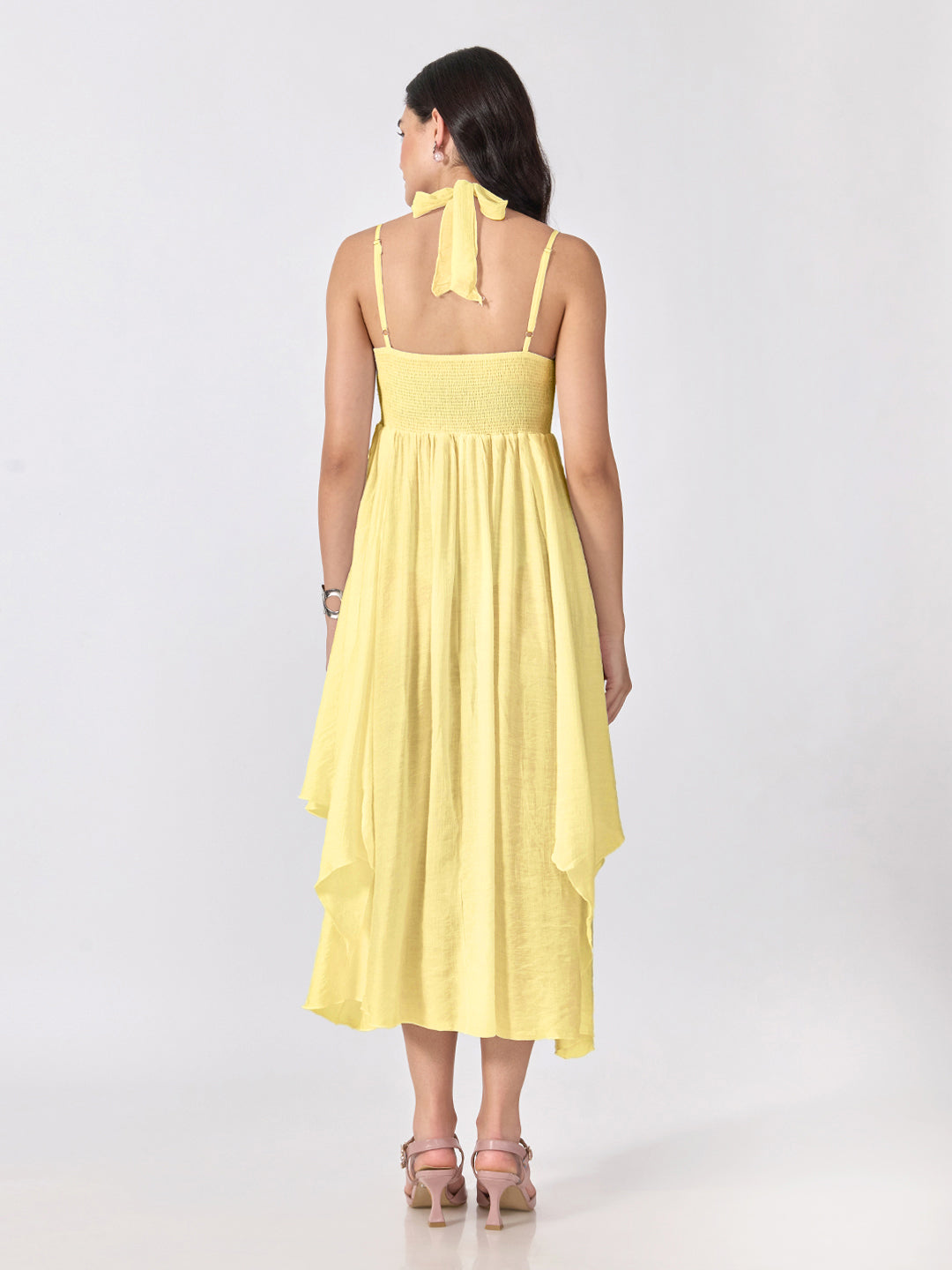 Women’s Yellow Maxi Dress with Spaghetti Straps