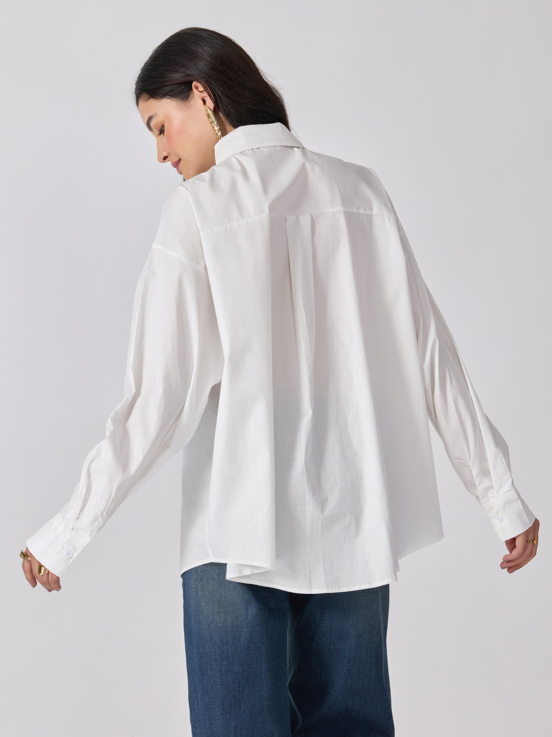 Women’s White Shirt with Gold Brooches