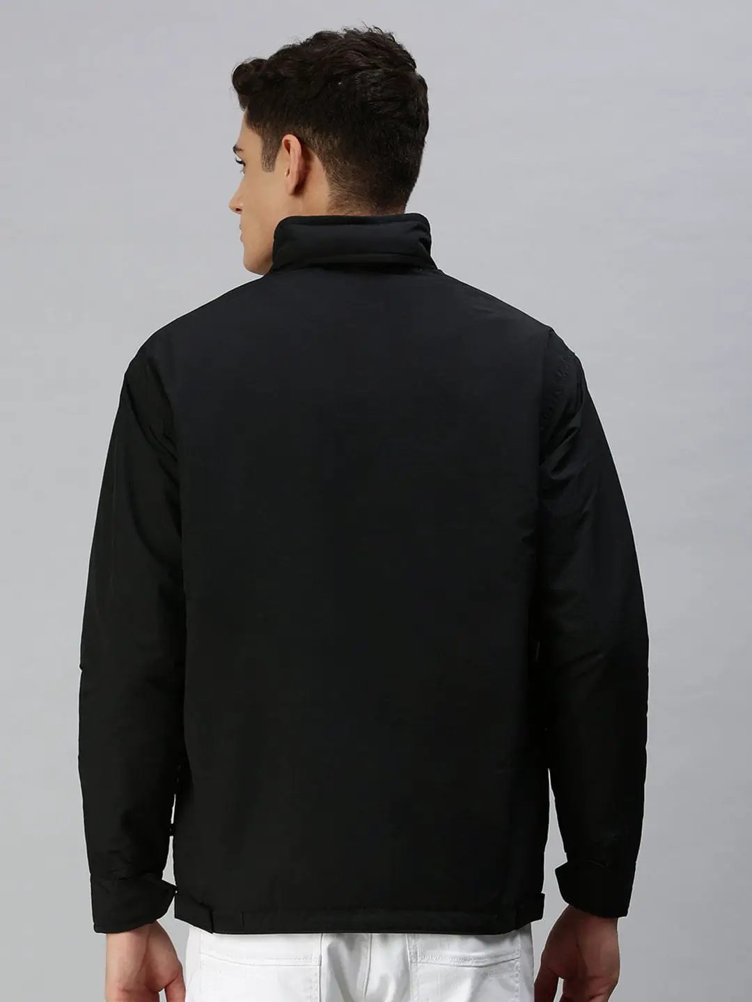 Men's Solid Green Sporty Jacket
