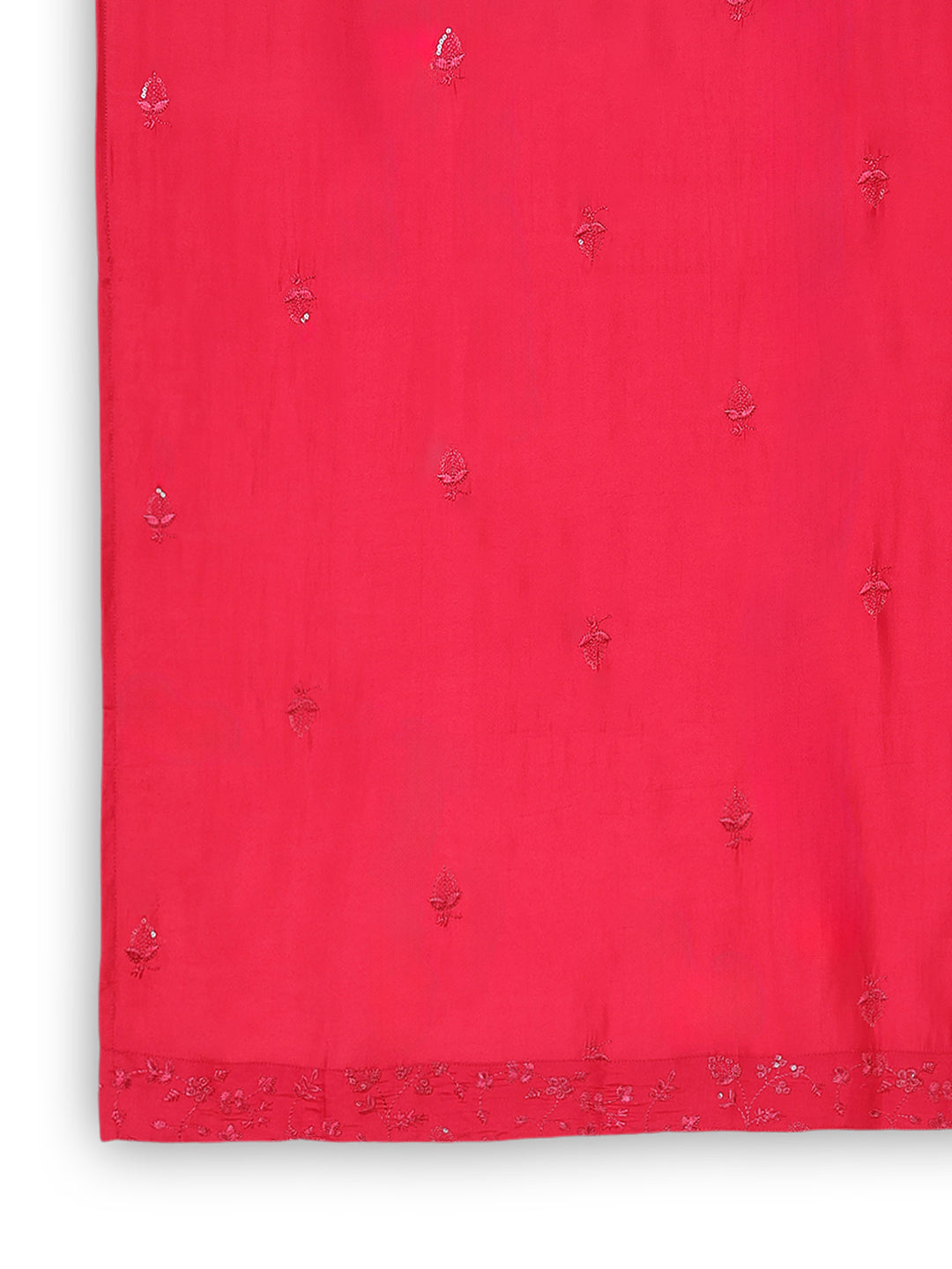 Women Floral Pink Straight Kurta Set with Dupatta