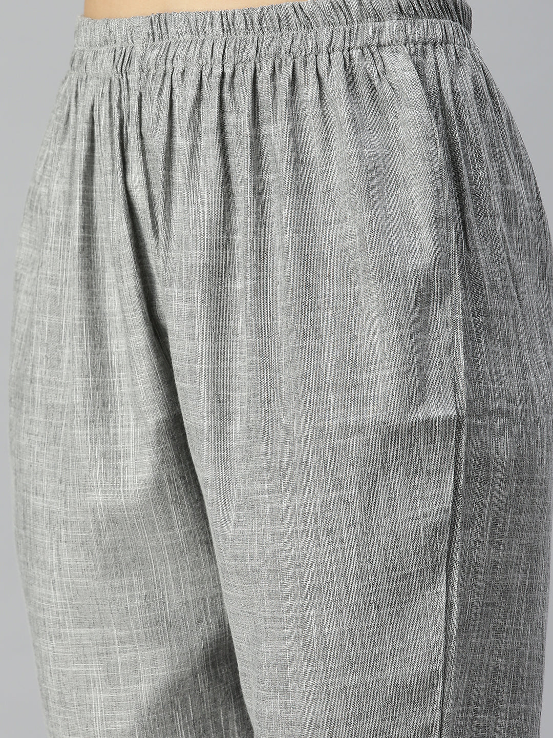 Women Straight White Striped Kurta and Trousers