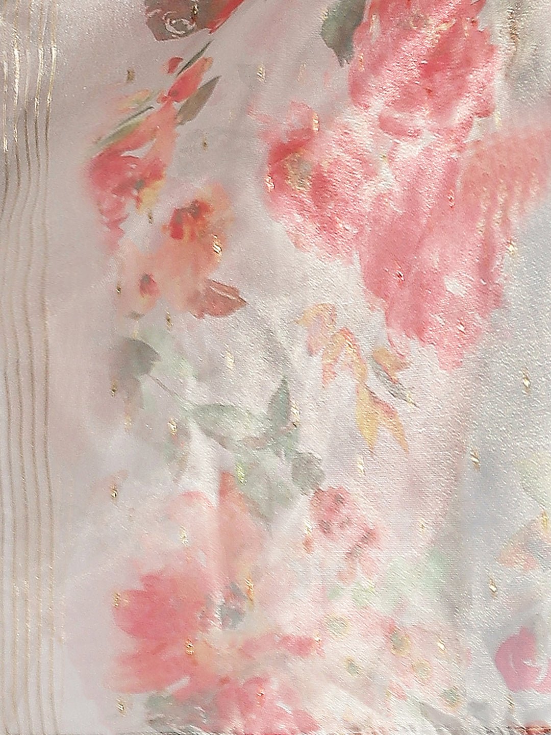 Women's Embroidered Cream Kurta Set with Printed Dupatta