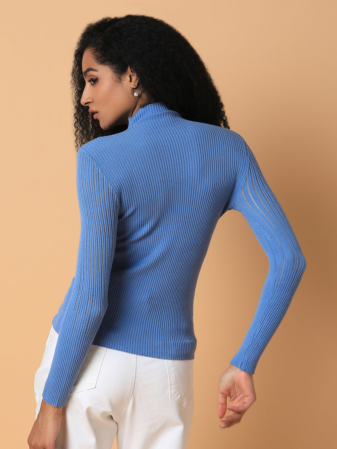 Women Solid Blue Top