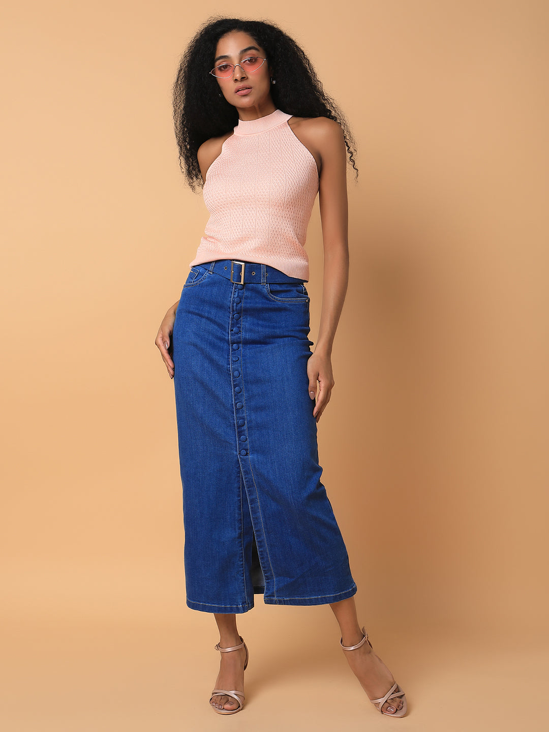 Women Solid Peach Top