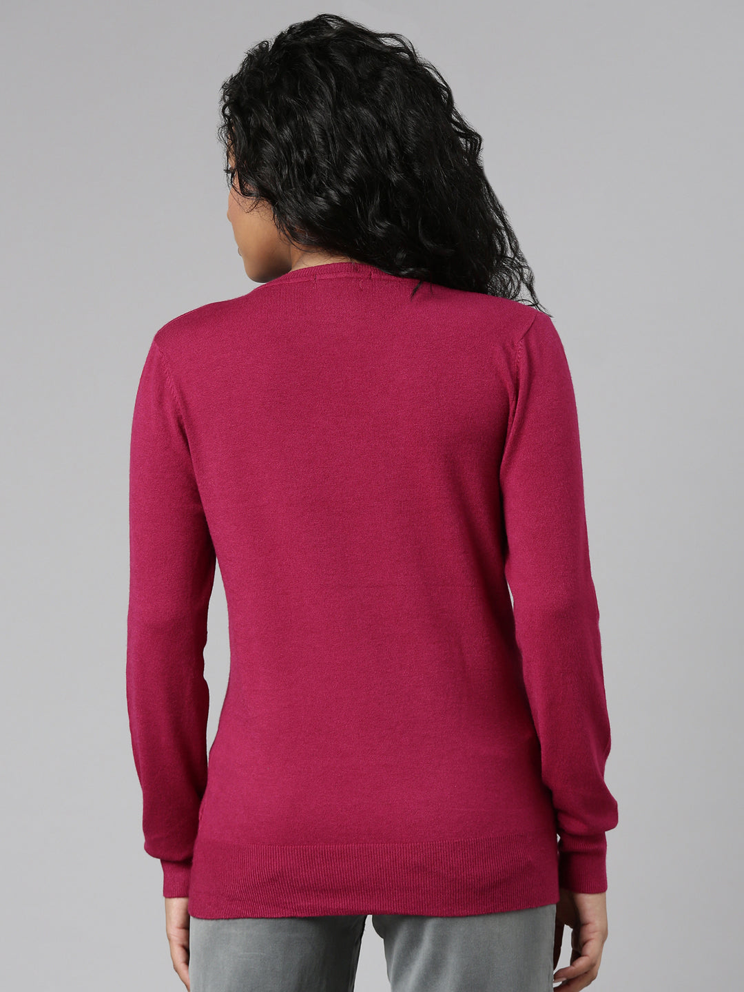 Women Fuchsia Solid Regular Top