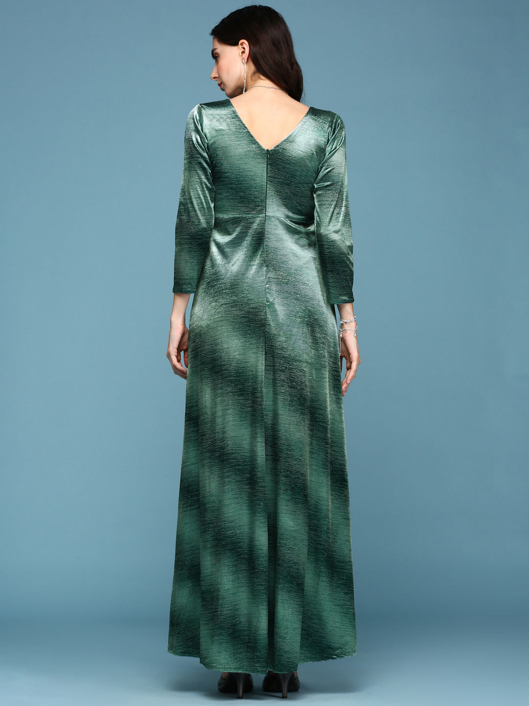 Women Green Tie and Dye Fit and Flare Dress