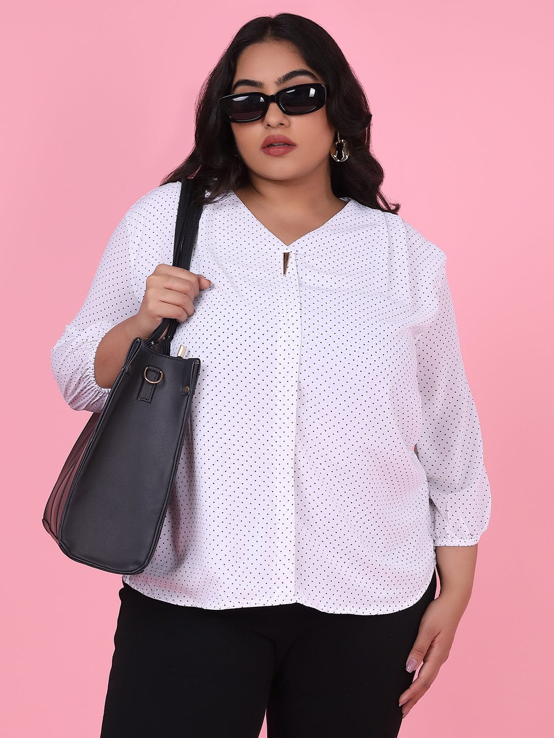 Women's Polka Dots White Top