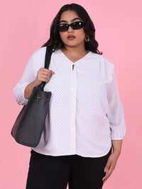 Women's Polka Dots White Top