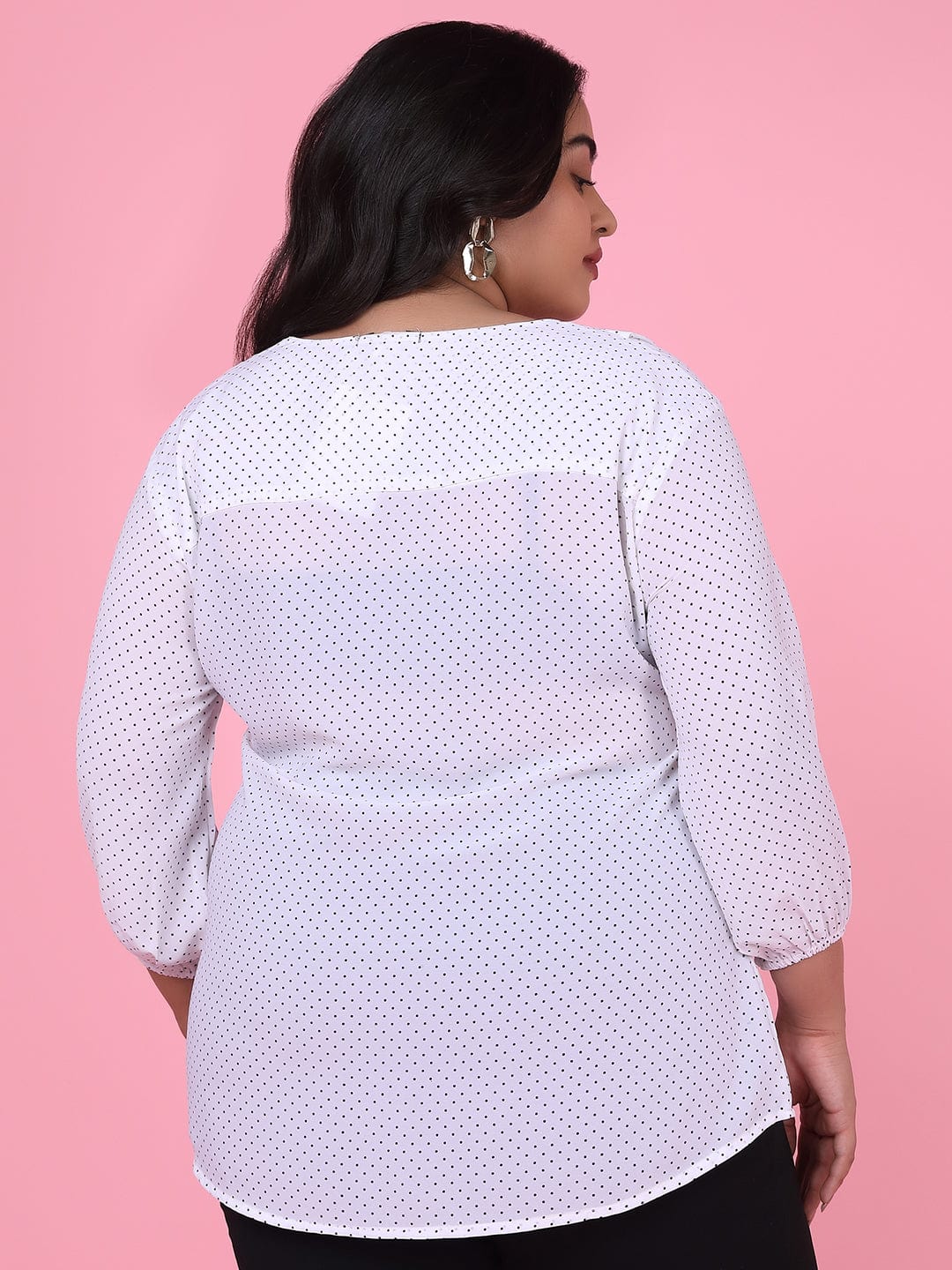 Women's Polka Dots White Top