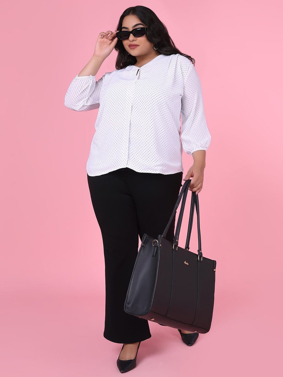 Women's Polka Dots White Top