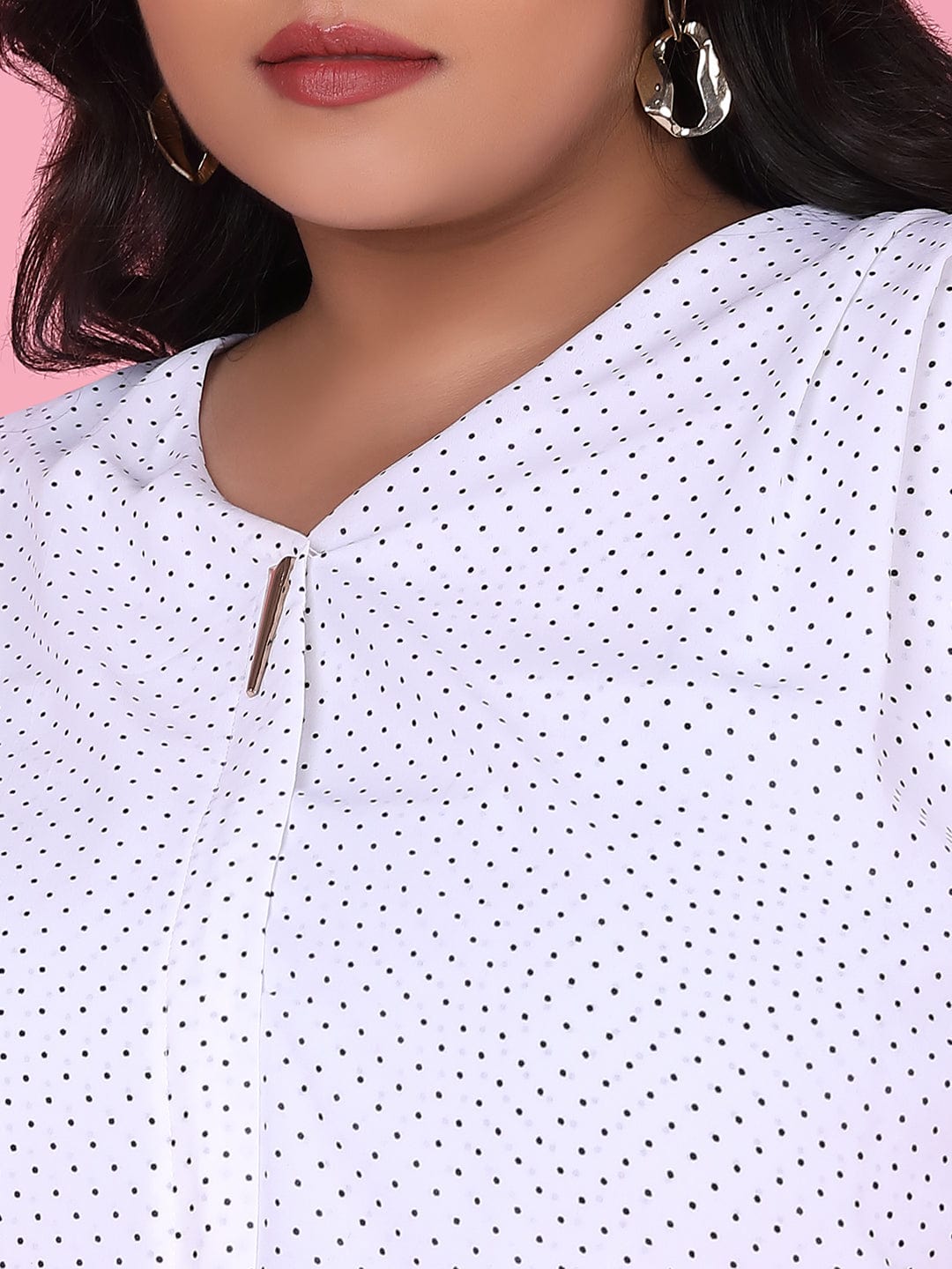 Women's Polka Dots White Top