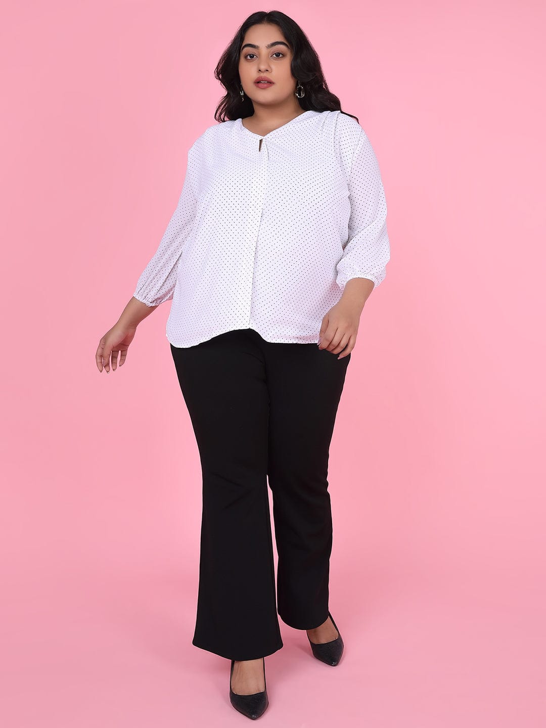 Women's Polka Dots White Top