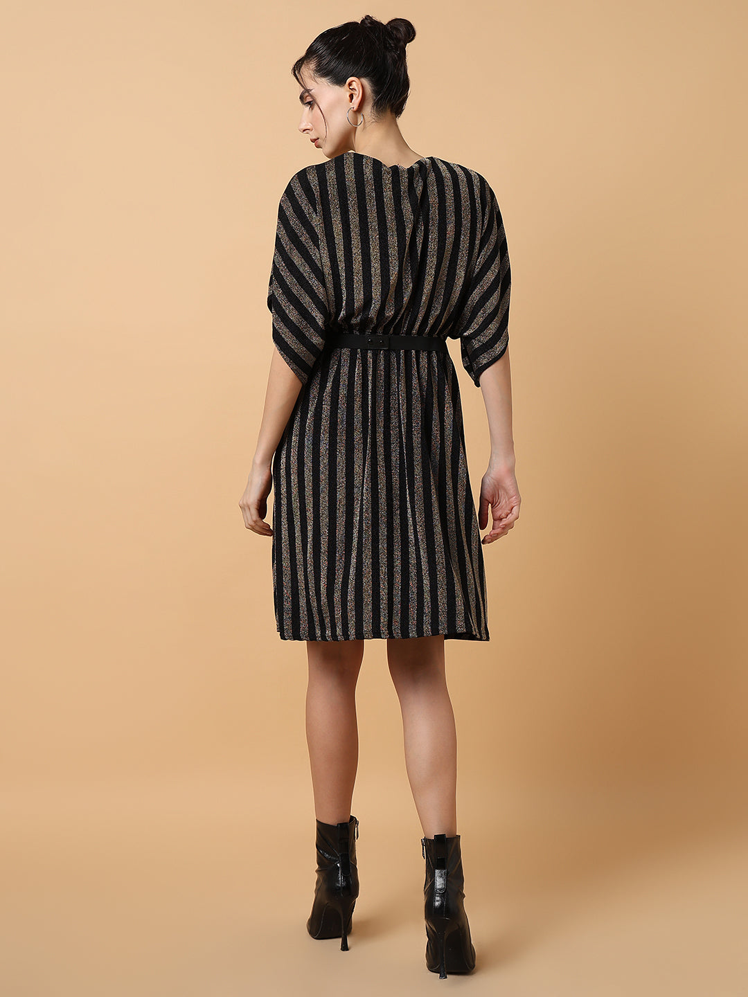 Women Striped Kaftan Copper Dress