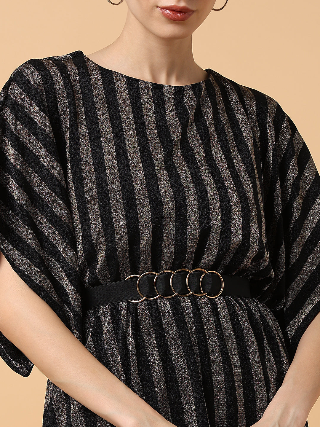 Women Striped Kaftan Copper Dress