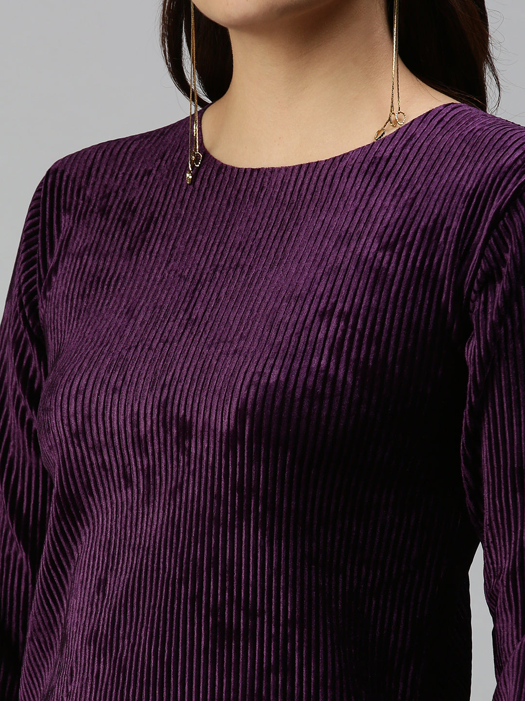 Women Solid Purple Co-Ords Set