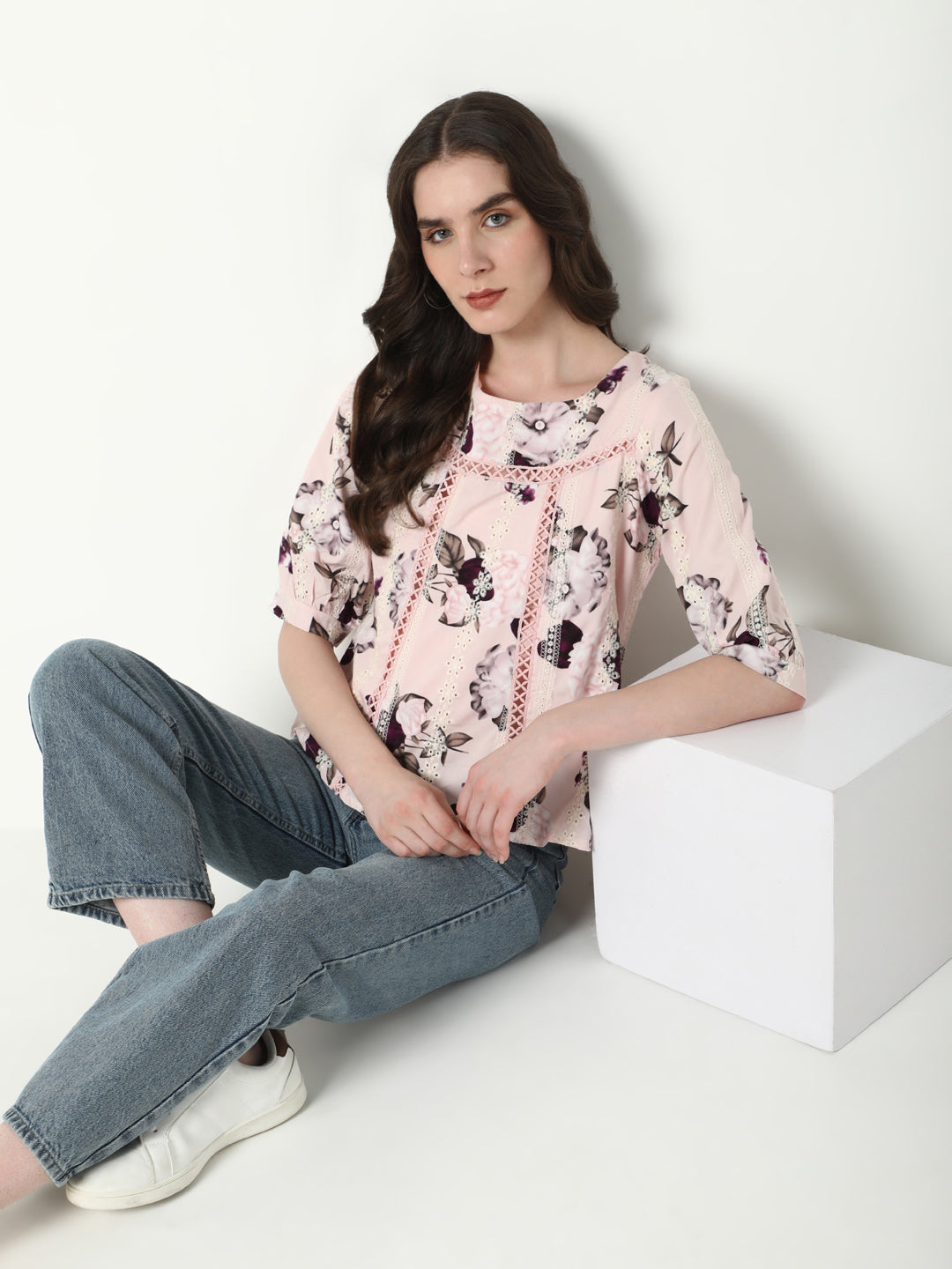 Women Pink Floral Top