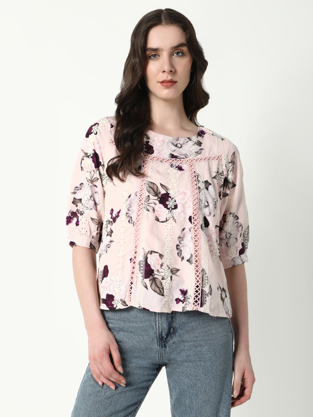 Women Pink Floral Top