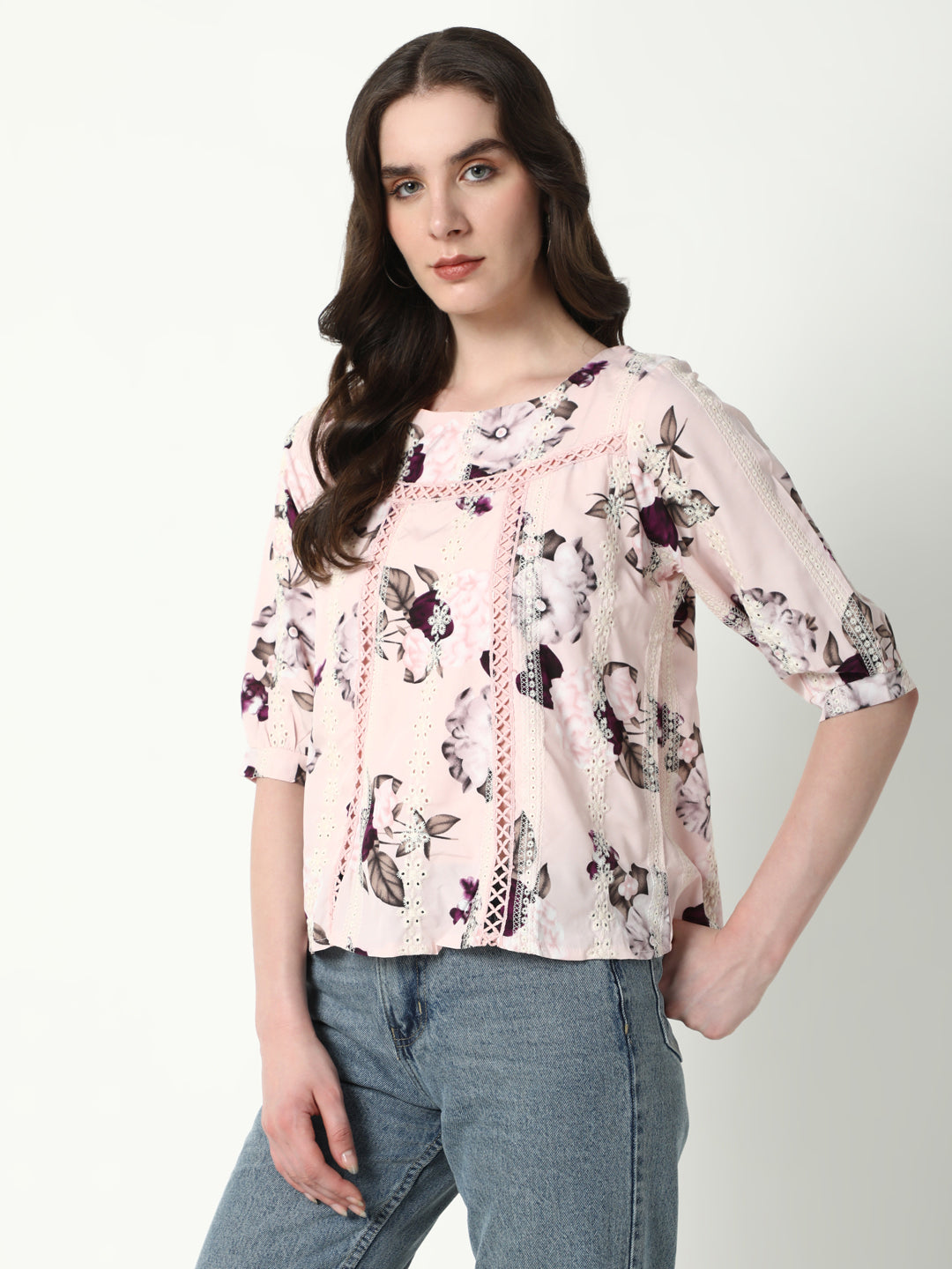 Women Pink Floral Top