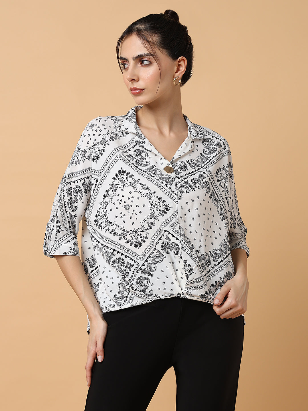 Women Graphic White Top