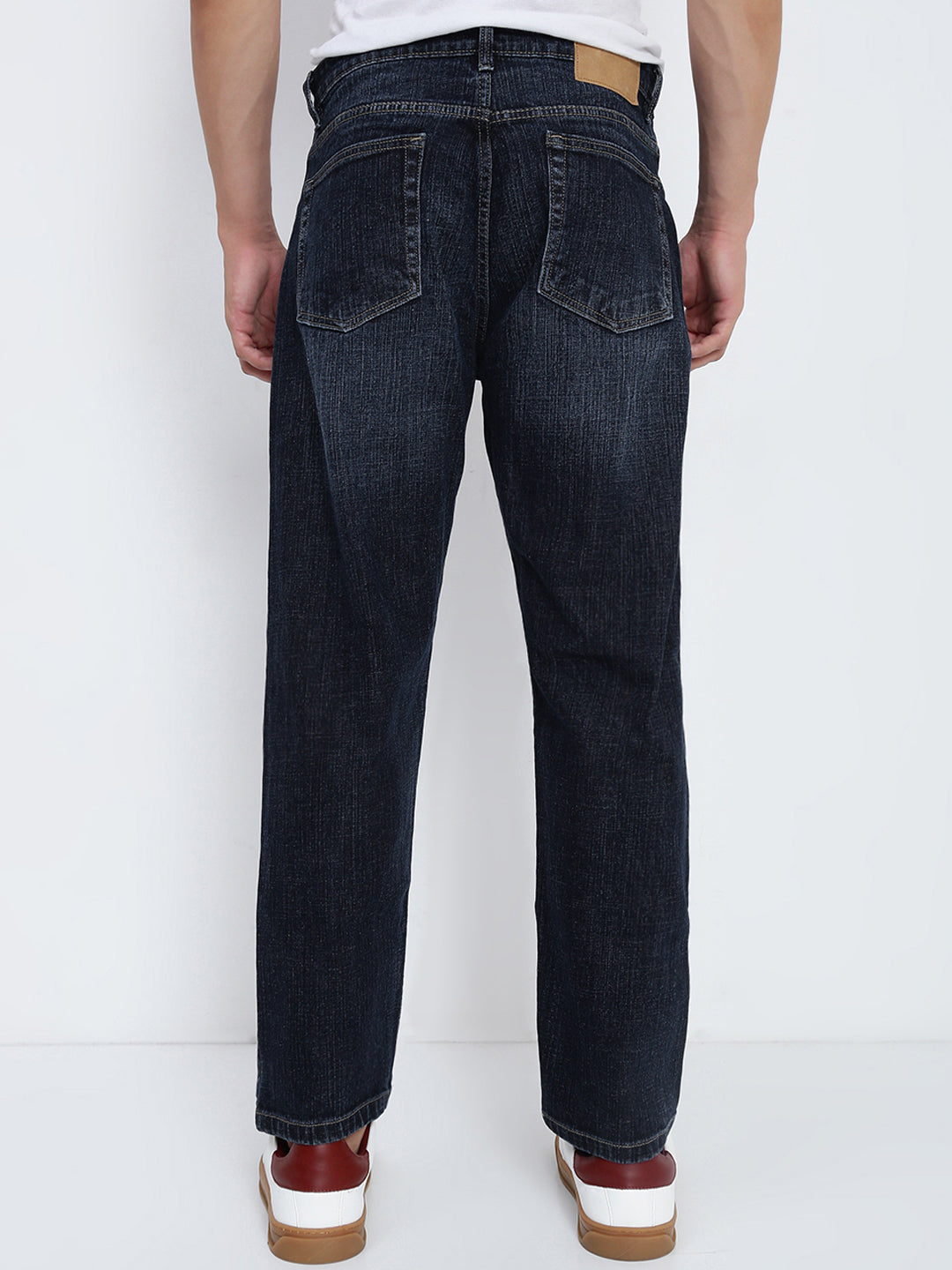 Men's Navy Blue Straight Fit Jeans