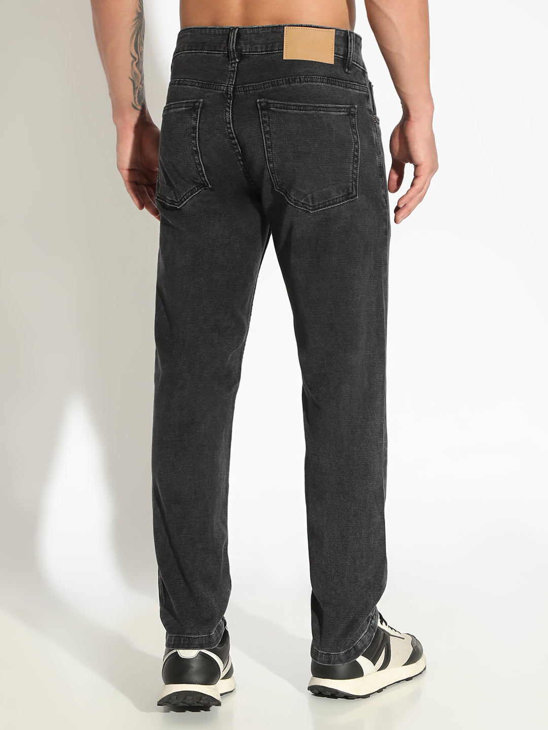 Men's Charcoal Slim Fit Low-Rise Jeans