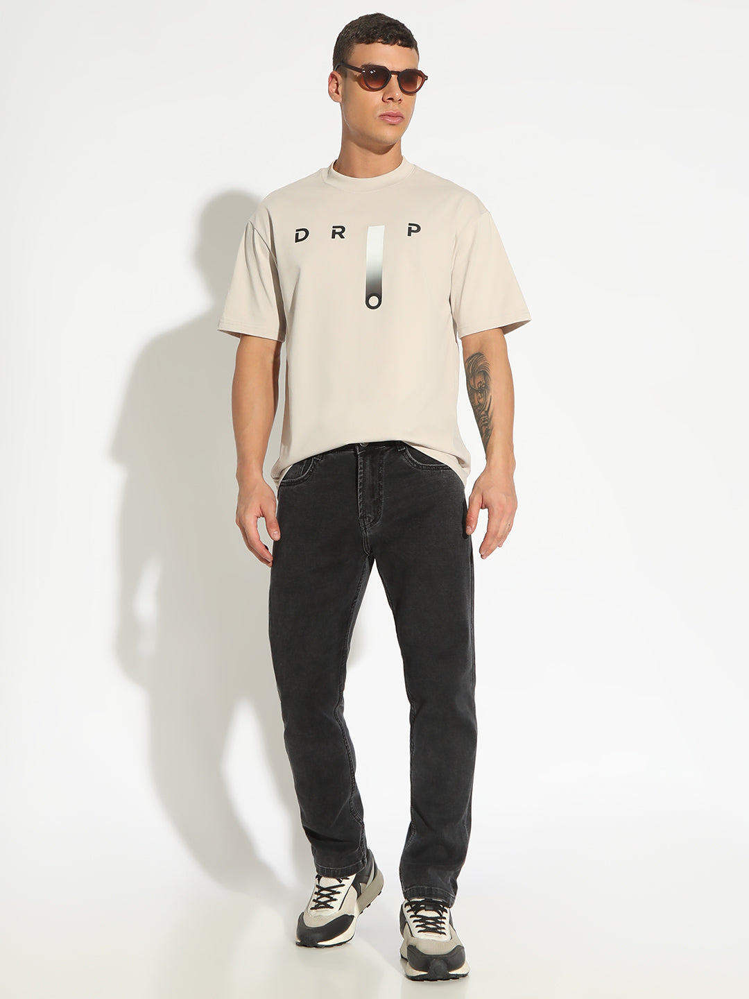 Men's Charcoal Slim Fit Low-Rise Jeans