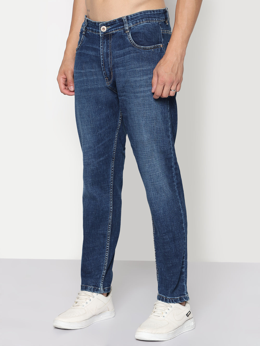 Men's Navy Blue Slim Fit Jeans