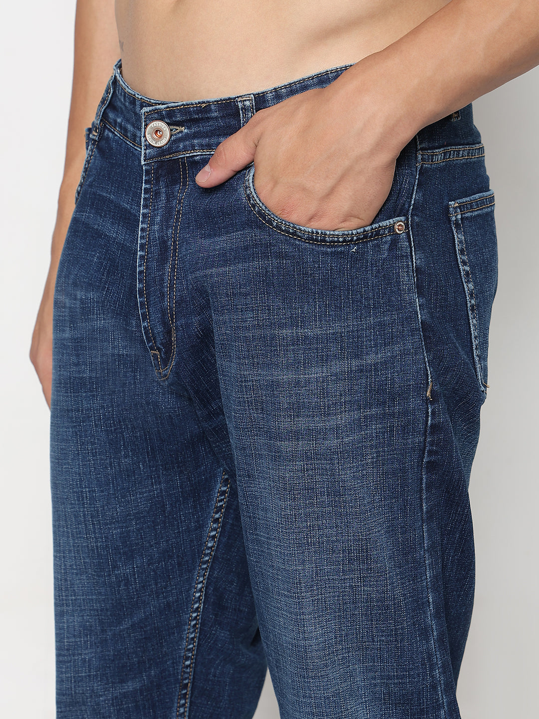 Men's Navy Blue Slim Fit Jeans