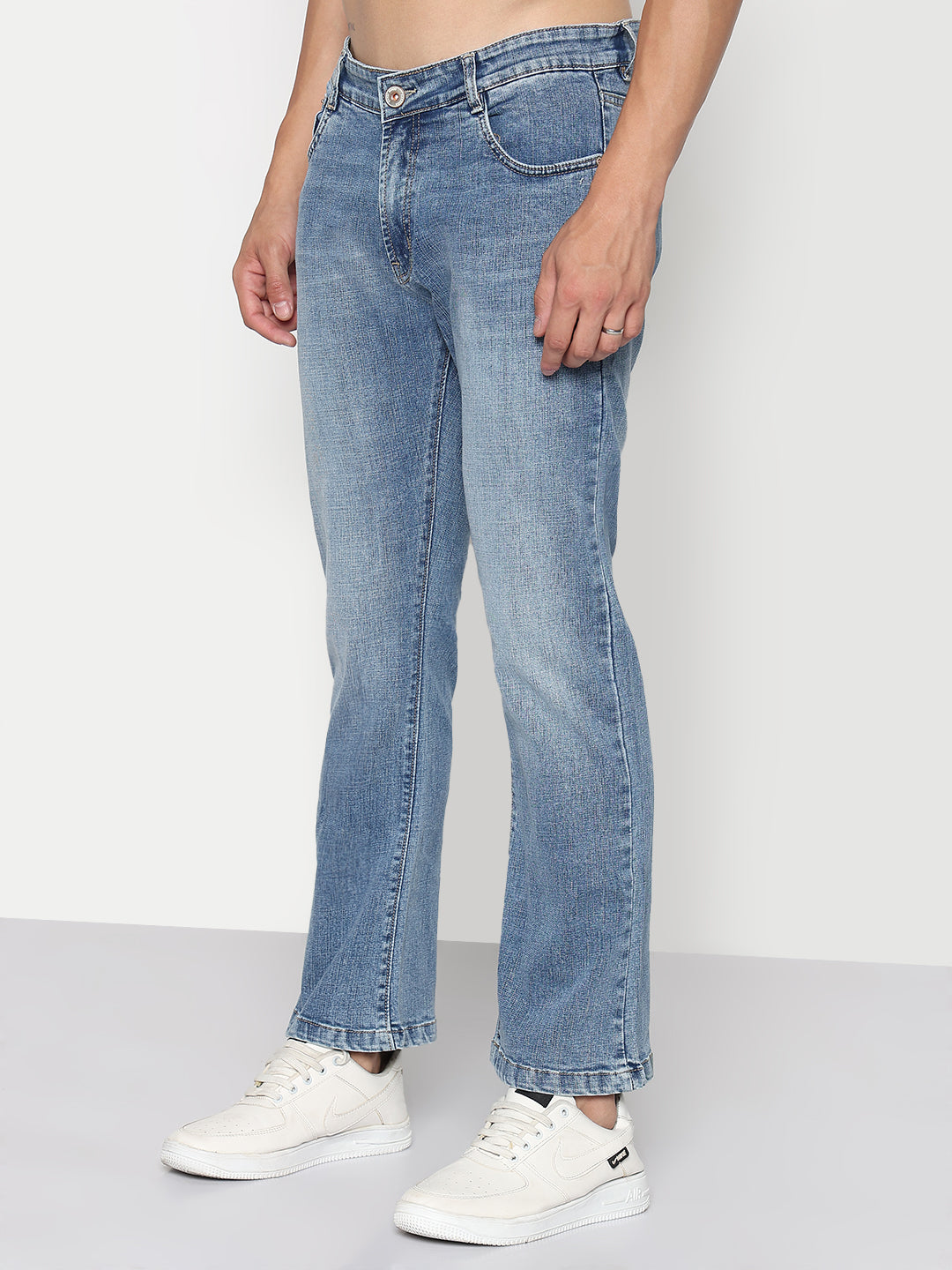 Men's Blue Slim Fit Flared Jeans