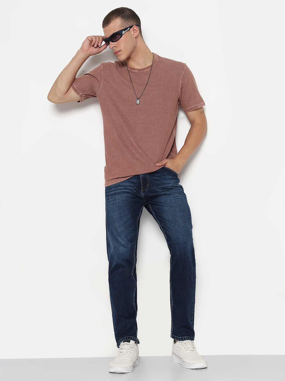 Men's Navy Blue Straight Fit Jeans