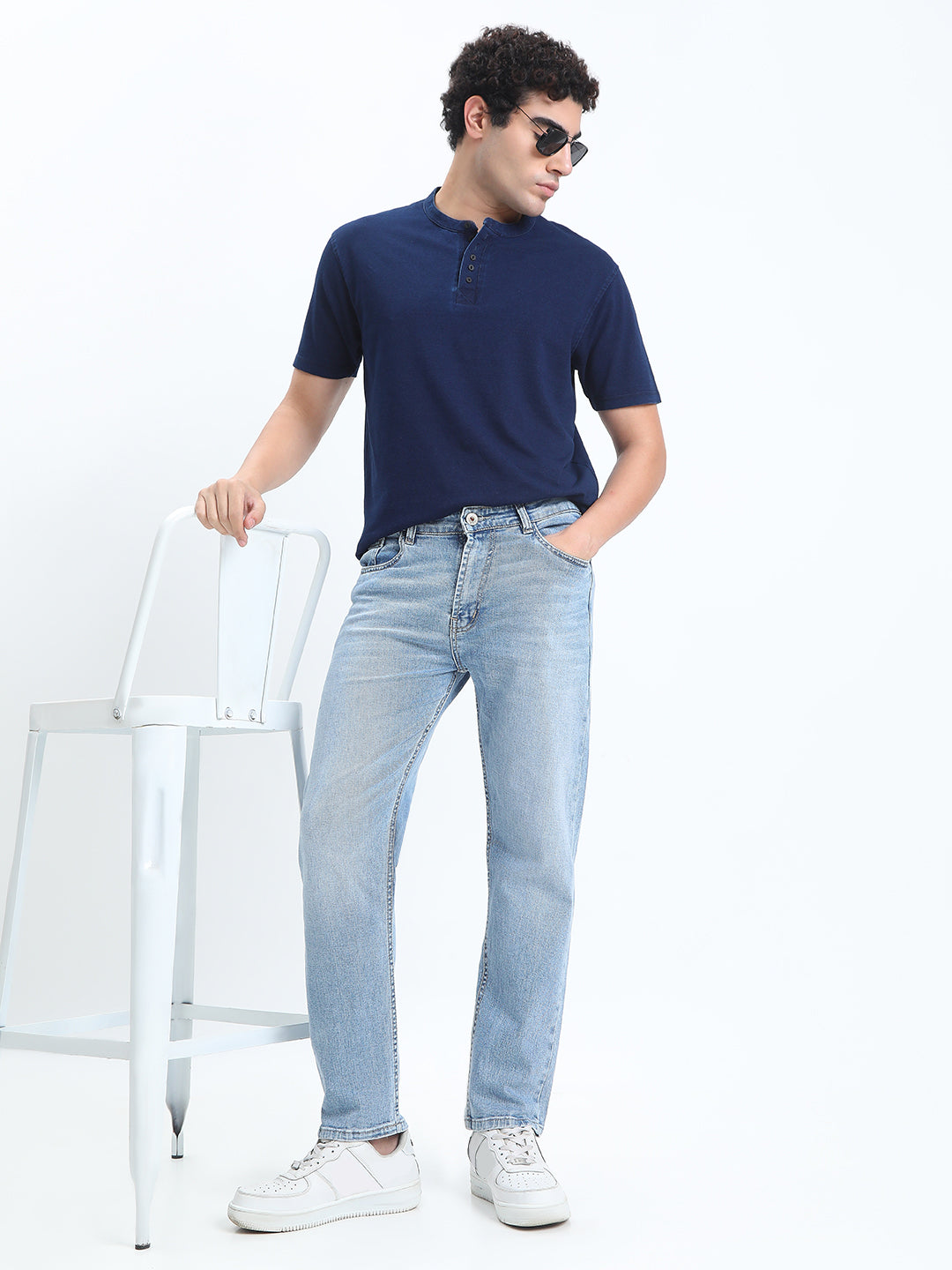 Men's Blue Straight Fit Jeans