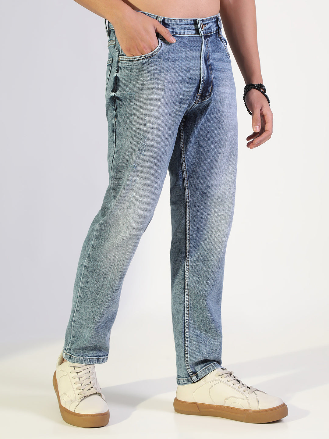 Men's Blue Stone Wash Slim Fit Jeans
