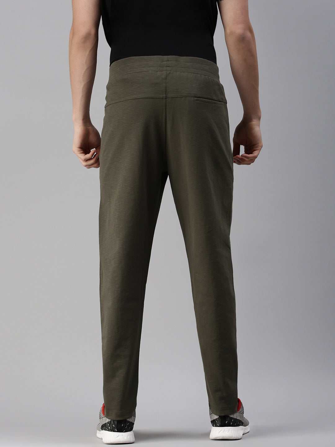 Men Solid Olive Regular Fit Trackpant