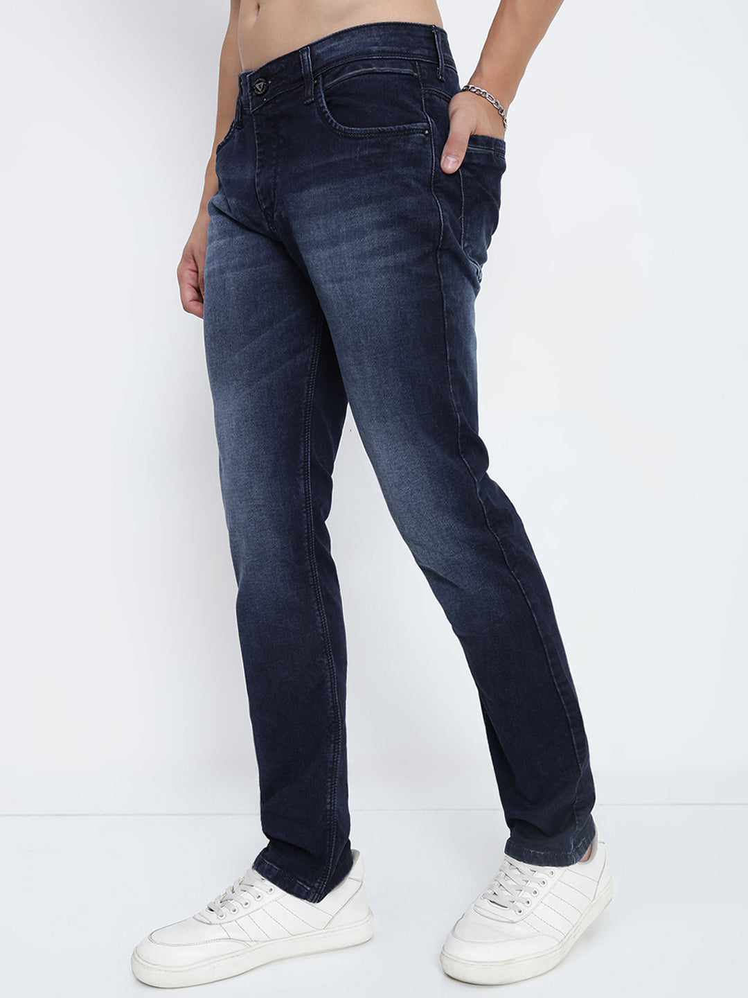 Men's Navy Blue Slim Fit Jeans