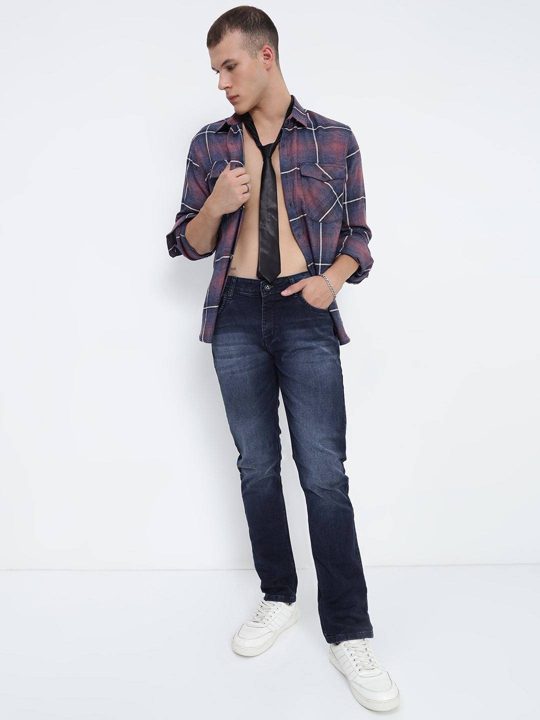 Men's Navy Blue Slim Fit Jeans