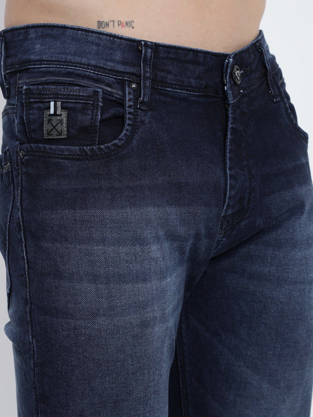 Men's Navy Blue Slim Fit Jeans