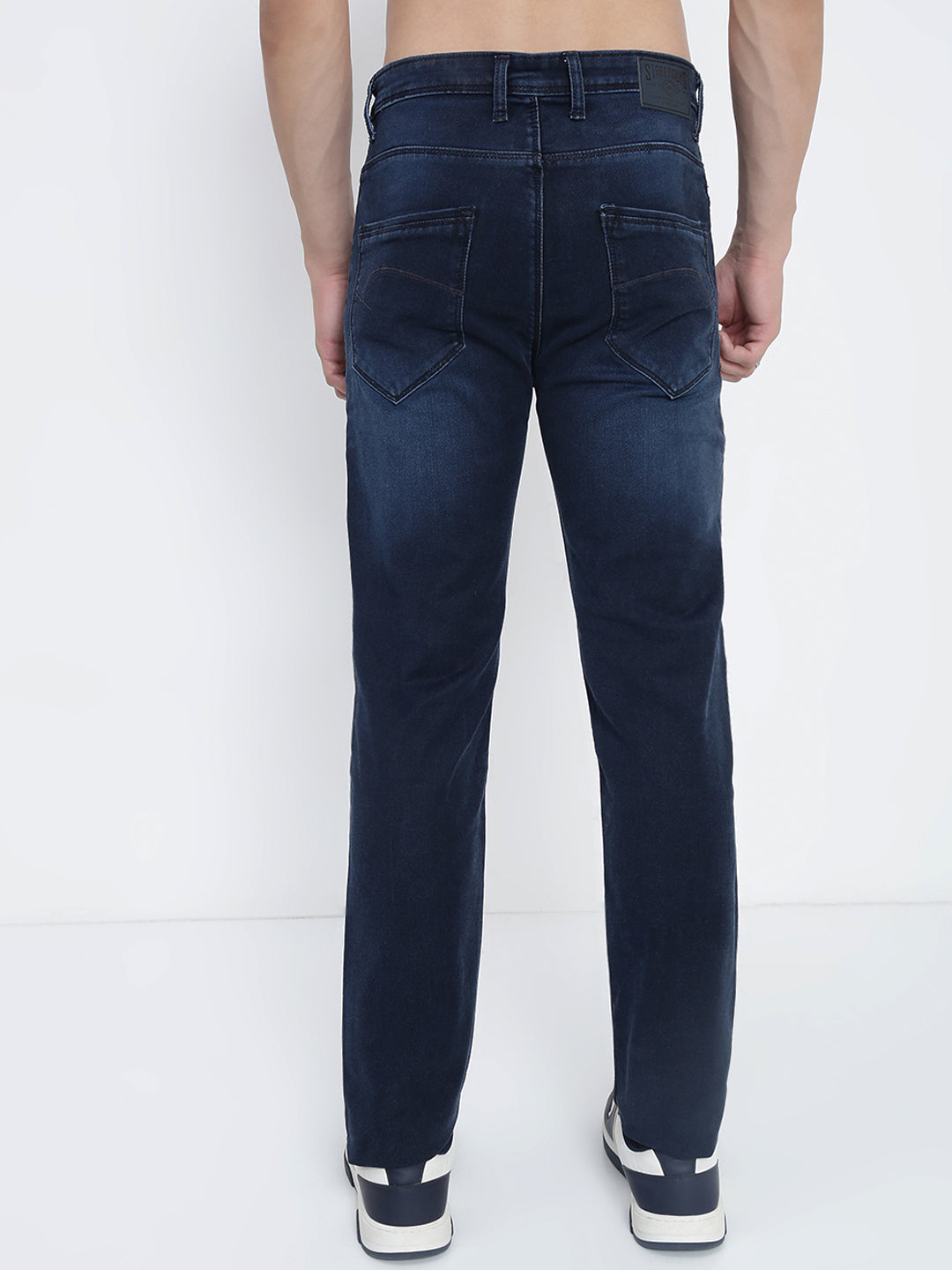 Men's Navy Blue Straight Fit Jeans