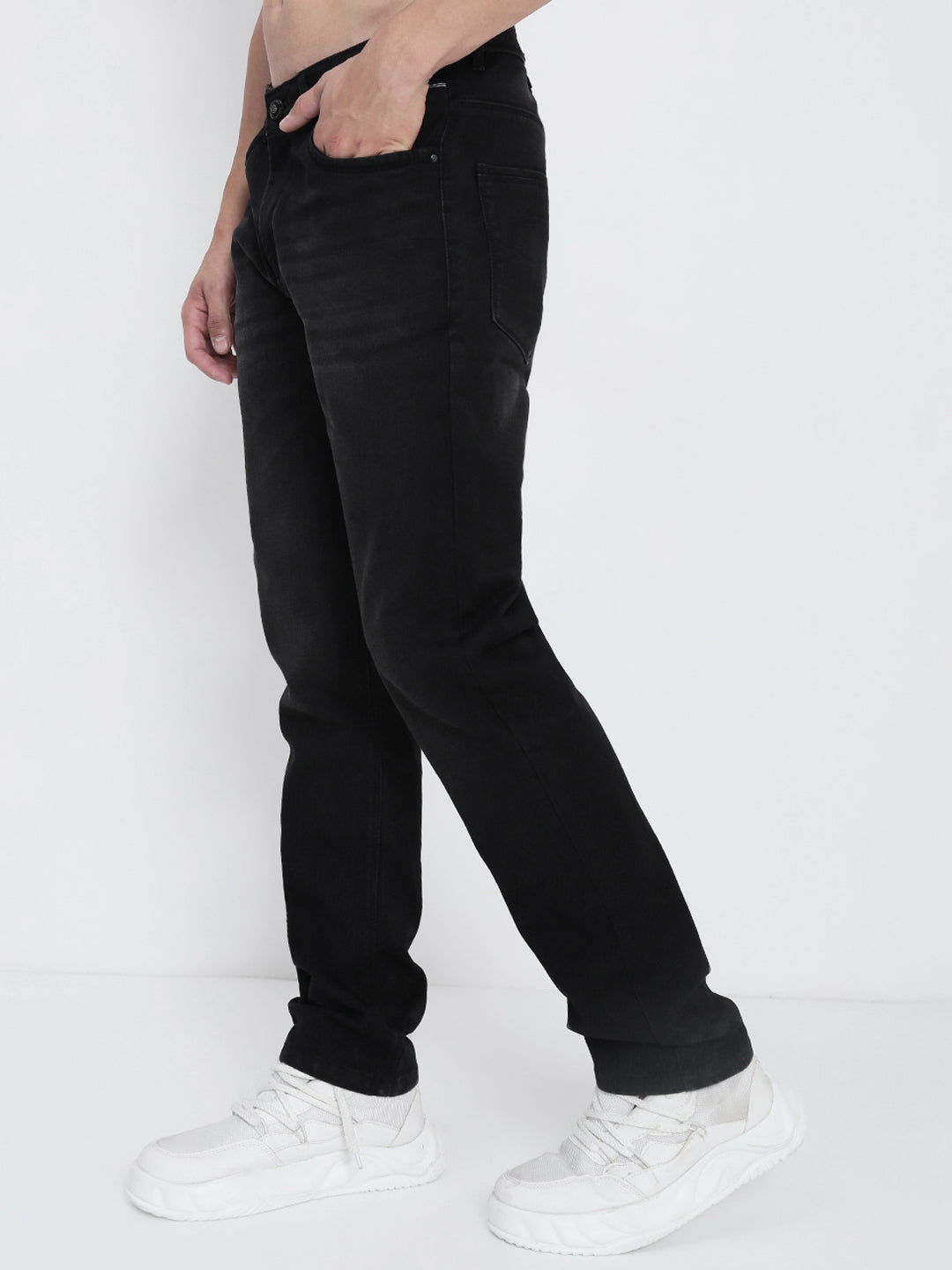 Men's Black Straight Fit Jeans