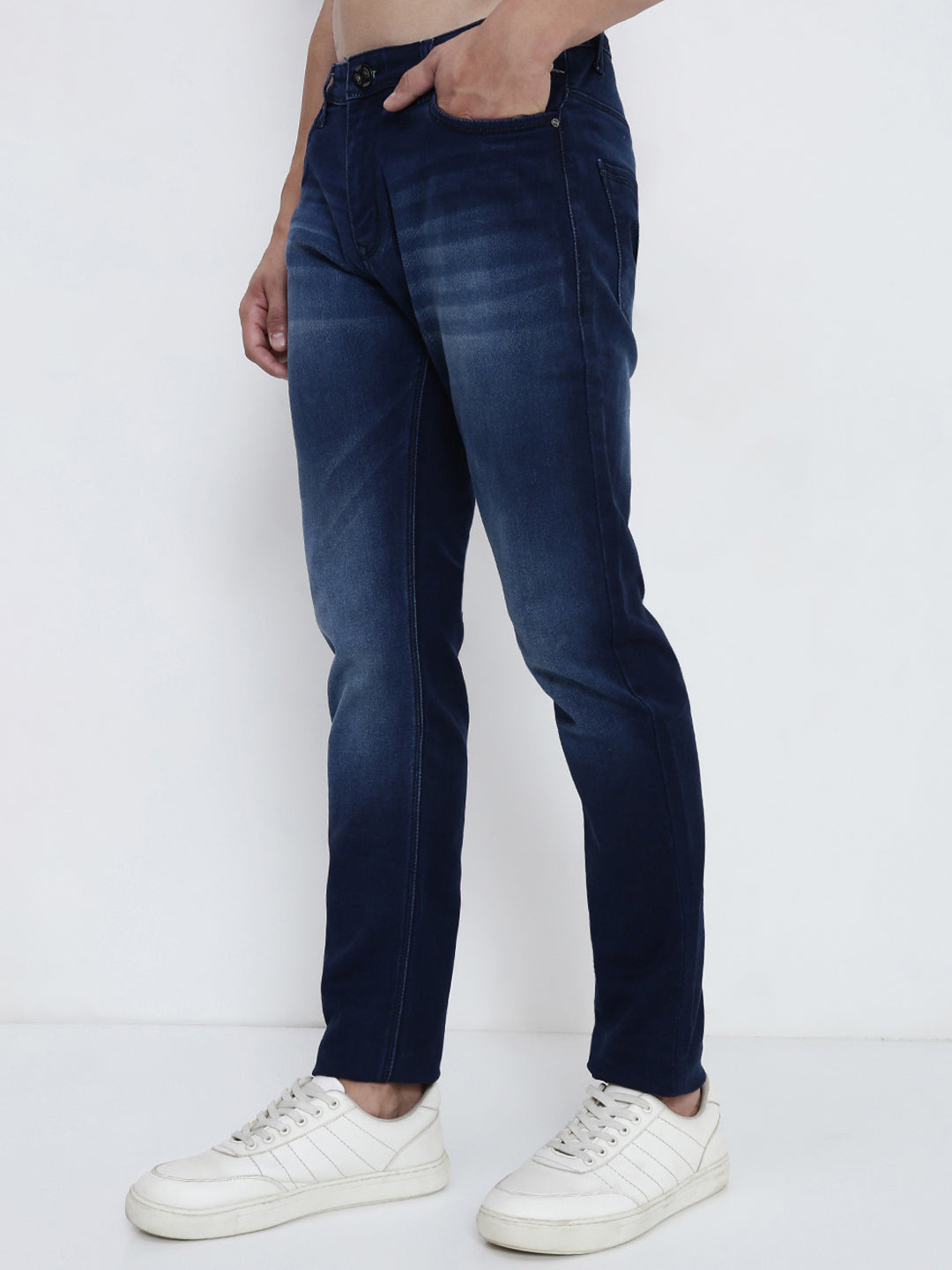 Men's Navy Blue Slim Fit Jeans