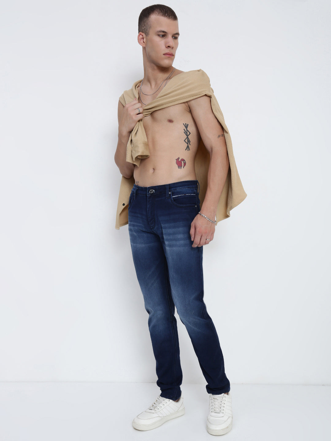 Men's Navy Blue Slim Fit Jeans