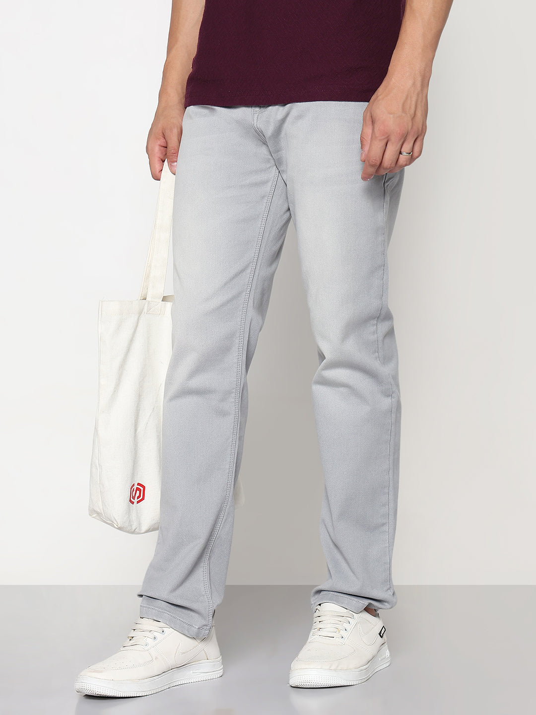 Men's Grey Relaxed Fit Jeans