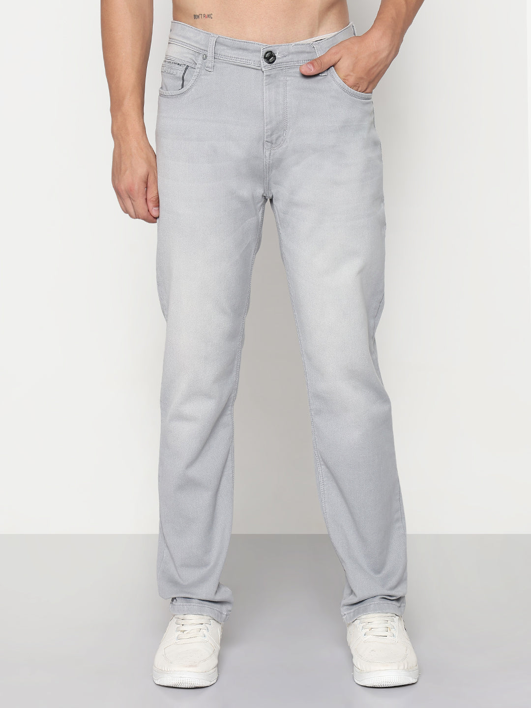 Men's Grey Relaxed Fit Jeans