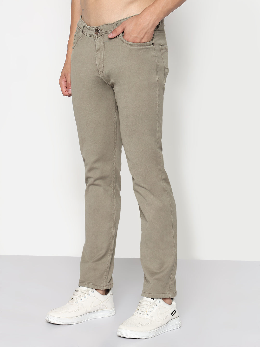 Men's Khaki Slim Fit Jeans